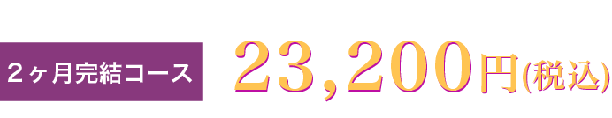 ２ヶ月完結コース 28900円（税別）